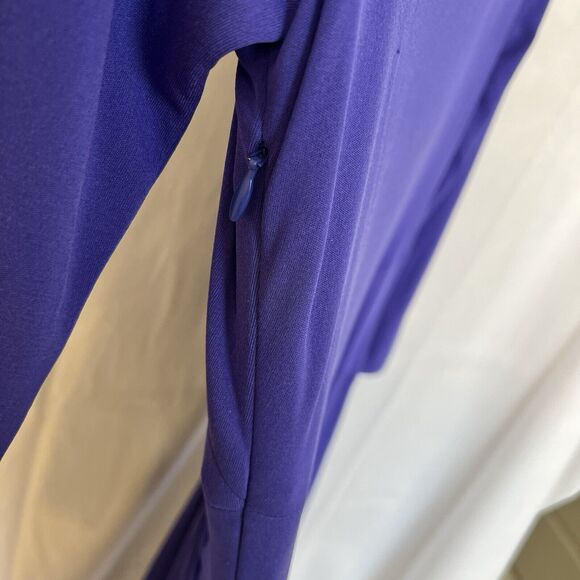 Issa London Purple 100% Silk Sheath Midi Dress Sz 6 3/4 Sleeve Cocktail Wedding - Picture 15 of 16